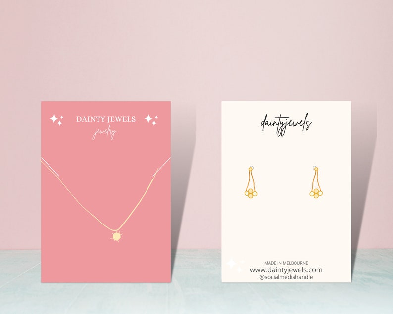 EDITABLE Jewelry Display Card Canva Template, Earring Display Card ...