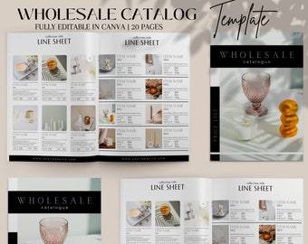 Line sheet Template Wholesale Canva | Editable Ebook Catalog | Price List | Line sheet Catalogue |  Services Guide