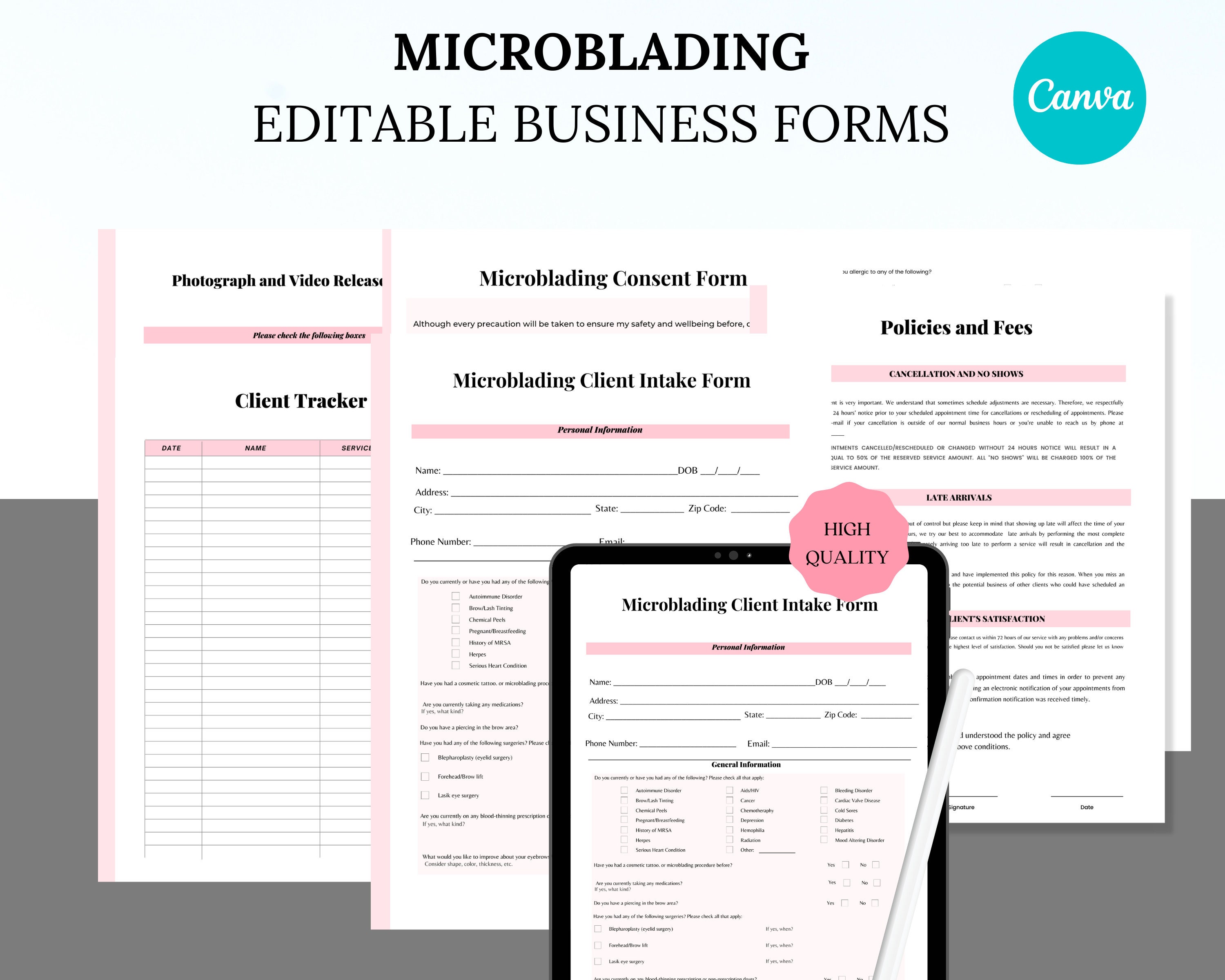 Microblading Forms Microblading Intake Forms Microblading Consent Form