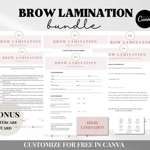 Laminowanie brwi, lifting rzęs, formy farbowania - edytowalne szablony zgody na rzęsy, konsultacja technika brwi i rzęs, formularze kosmetologa, formularze rzęs