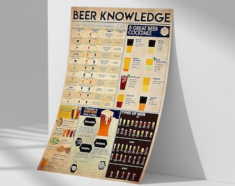 Beer Knowledge Poster, Unique Gifts, Home Decor Poster