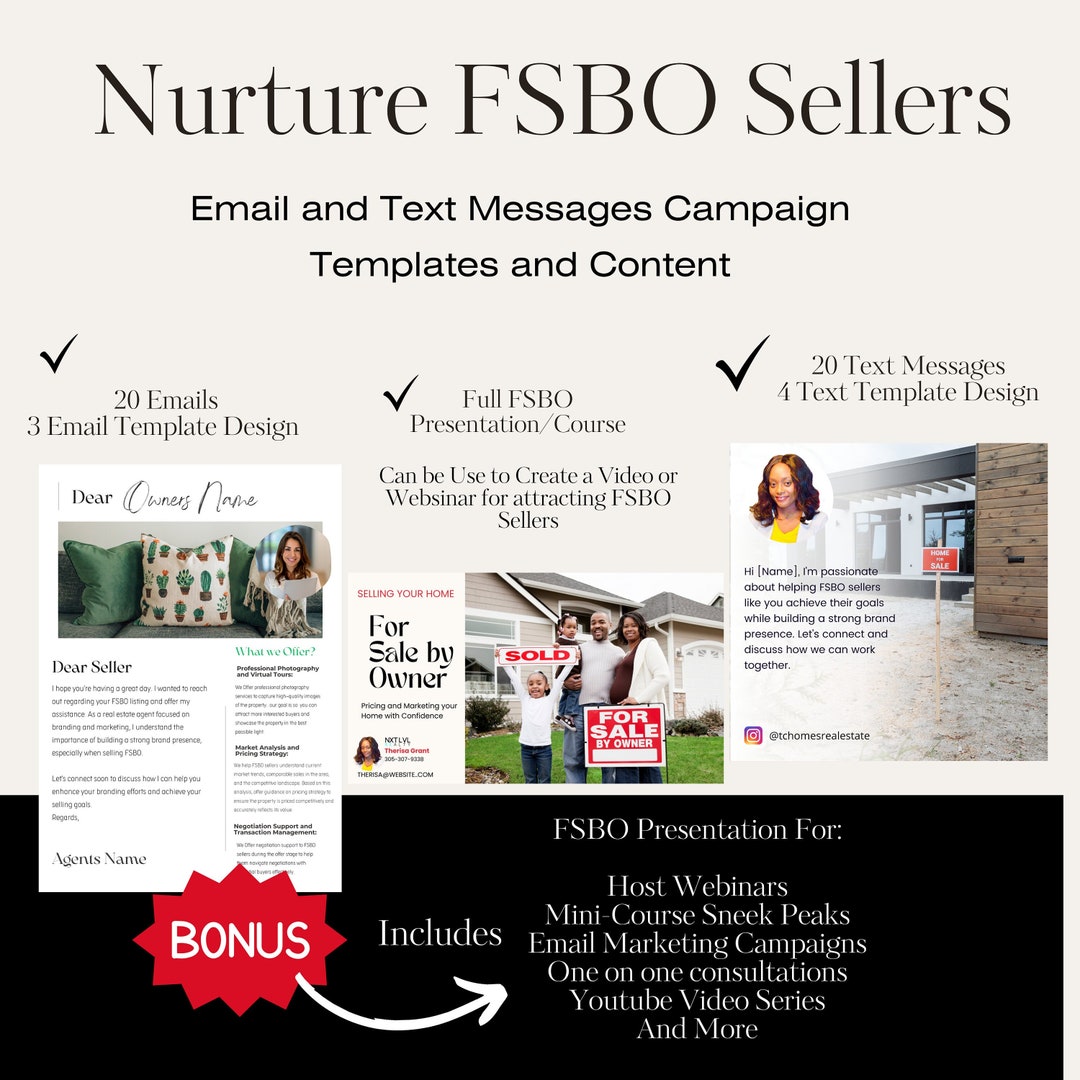 20 Nurture FSBO Email and Text Message Templates for Real Estate 20 Nurture FSBO Email and Text Message Templates for Real Estate