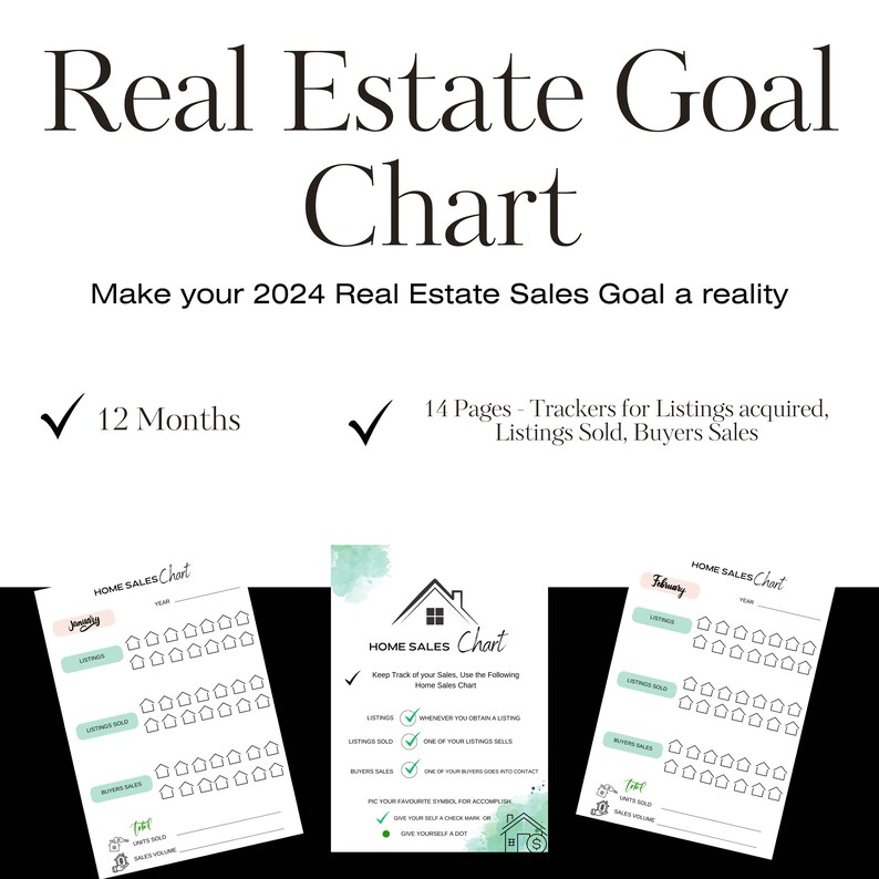 Sold Goal Chart Real Estate Sales Goal Chart: Printable Annual Tracker (PDF) - Etsy