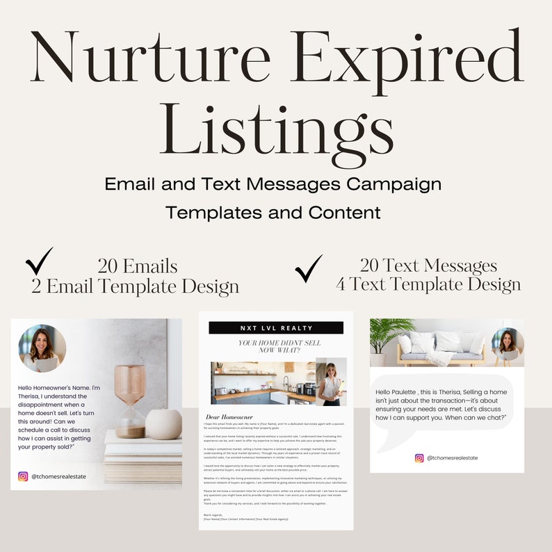 20 Nurture Expired Email and Text Message Drip Templates for Real