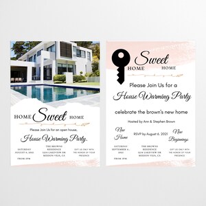 Convite EDITÁVEL para festas de inauguração | Cartão movente do anúncio |Housewarming Invitation| lar doce lar|Convite de inauguração para impressão