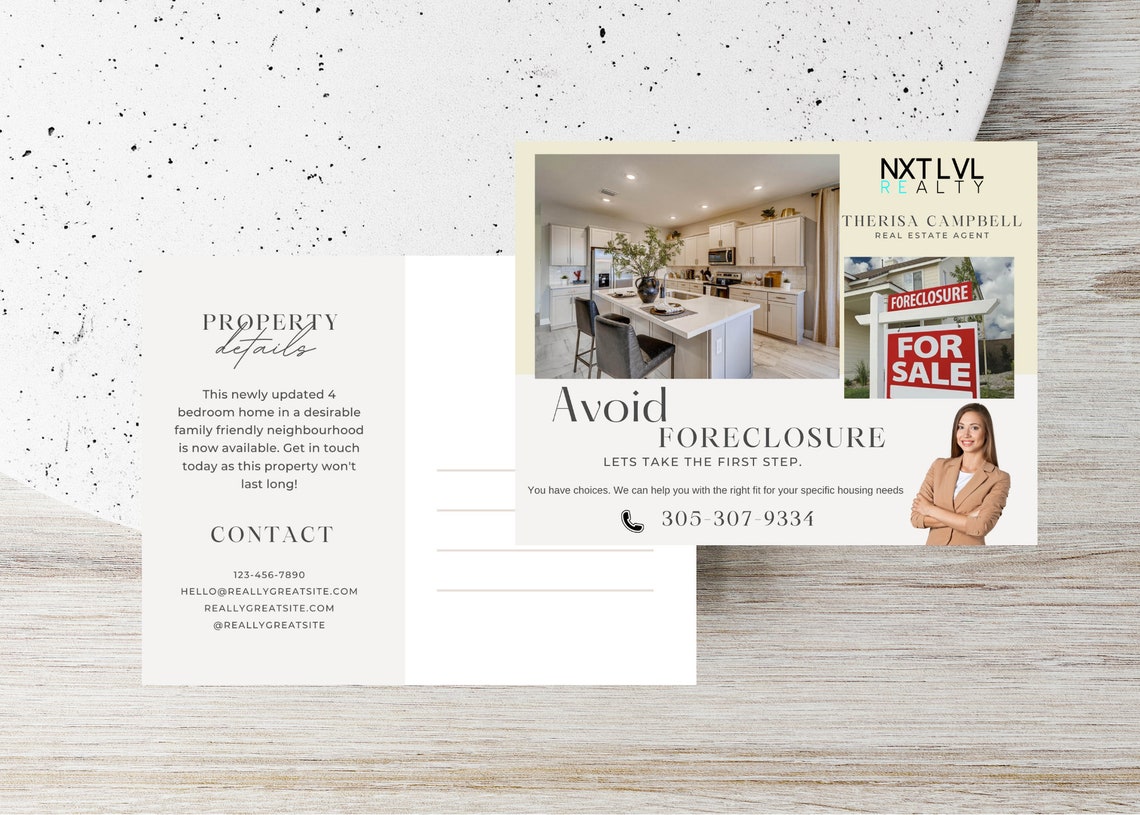 Preforeclosure Postcard Campaign, Listing Postcard, Seller Postcards