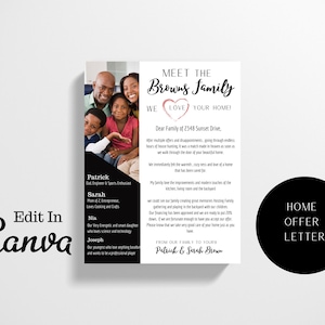 Plantilla de carta de oferta de vivienda, carta al vendedor, carta de oferta del comprador, carta de oferta de casa de bienes raíces/ carta del comprador de vivienda al vendedor/bienes raíces