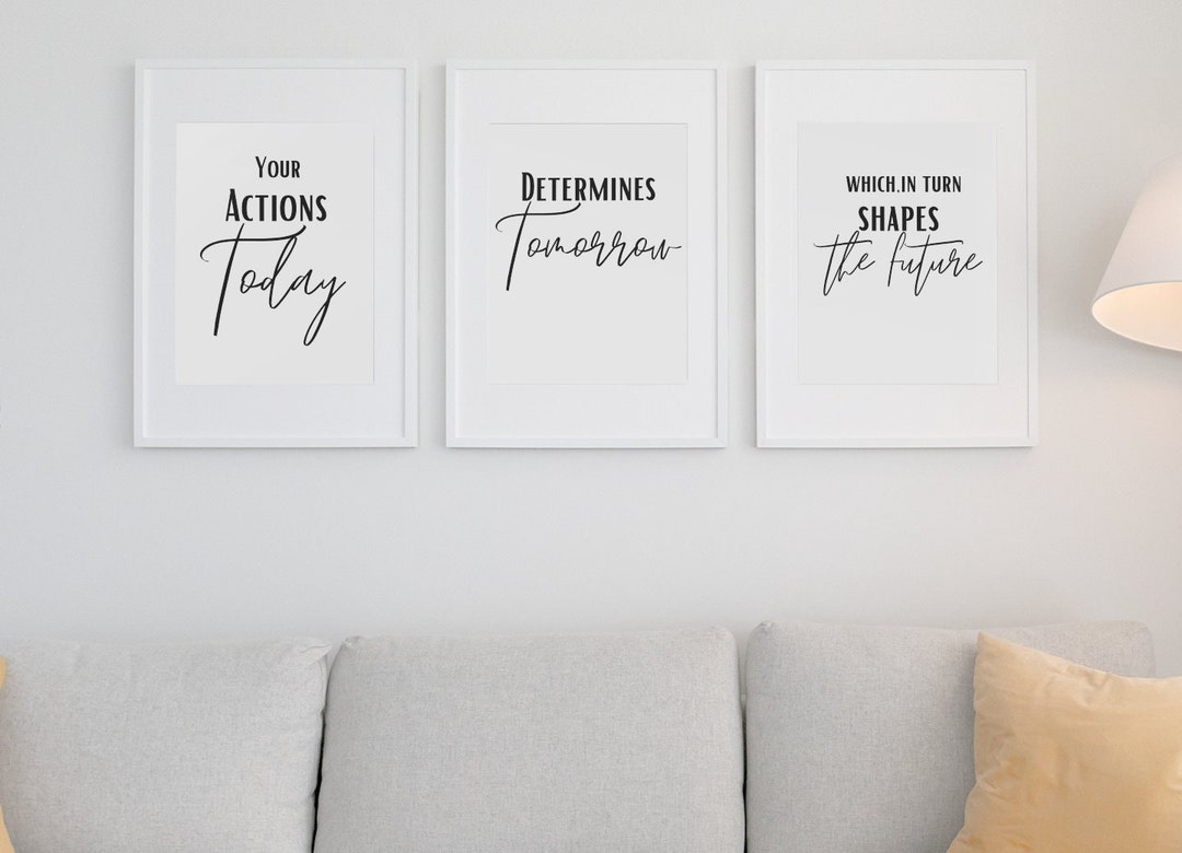 Motivational Quote Prints: Set of 3, Office Wall Art (digital Download ...