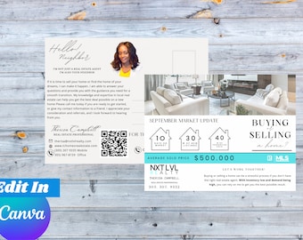 Real Estate Market Update Postcard: Modern Farming Template (Canva)