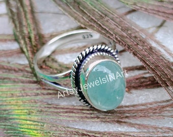 Natural Aquamarine Gemstone, 925 Sterling Silver, Handmade Ring, Aquamarine Gemstone Ring, Gift For Her, Women Jewelry.