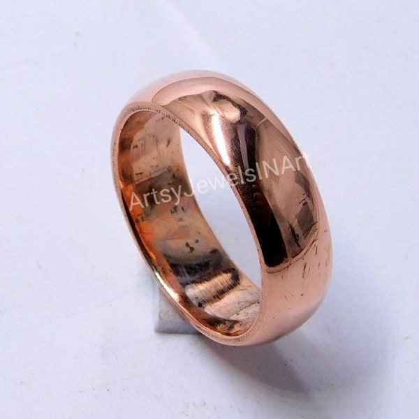 Pure Copper Band Ring, Simple Band Ring, Ring For Women, Handmade Ring, Pure Copper Jewelry, Women Ring, Wide Band, Gift For Ring