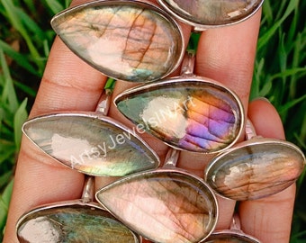 Natural Purple Labradorite Ring, Bezel Lot Rings, Handmade Labrdorite Ring, Ring For Women Jewelry, Wholesale Lot Rings, US Ring SZ 6 To 11