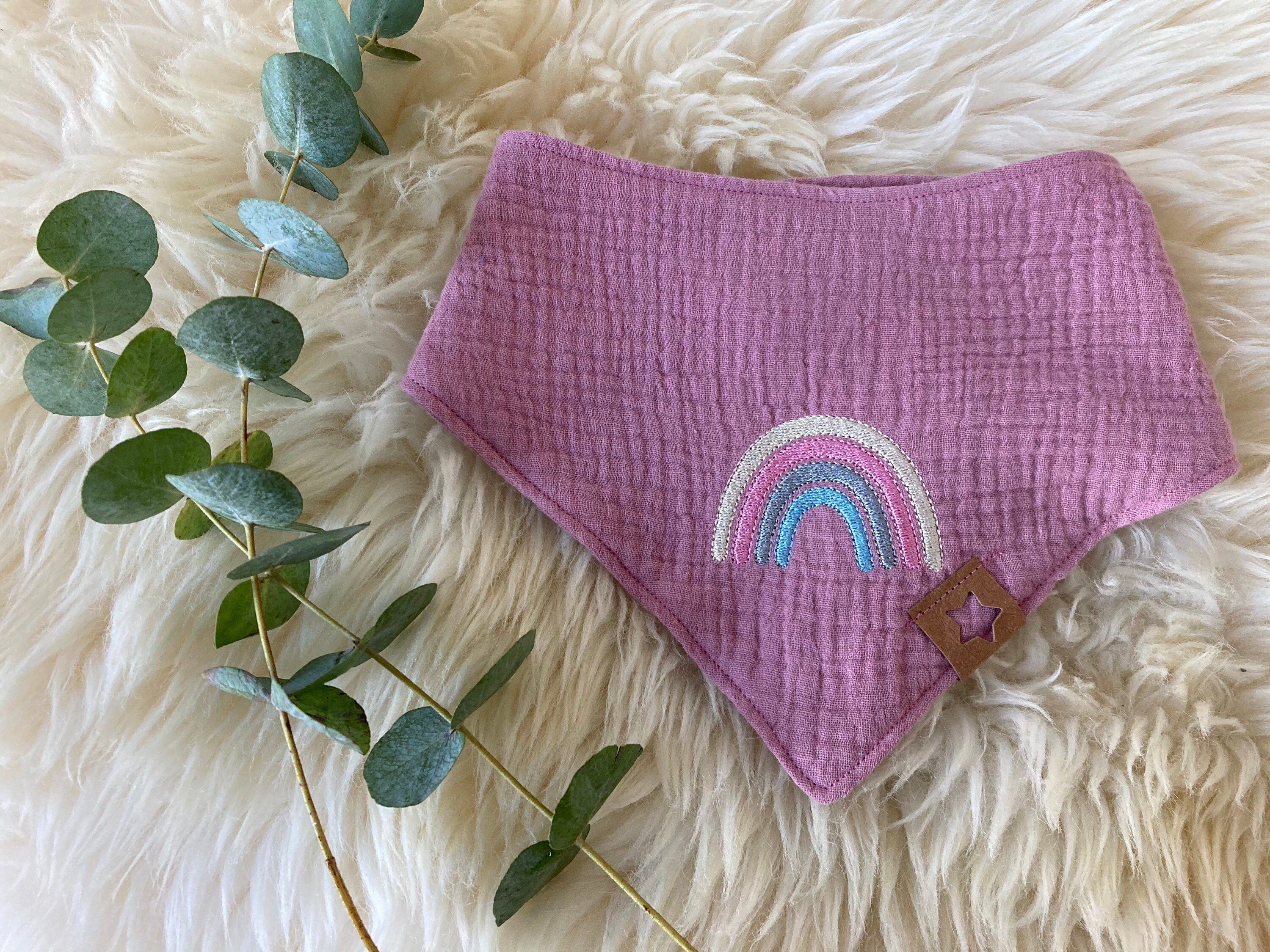 Besticktes Halstuch Musselin 100% Baumwolle - Personalisiert Für Babies