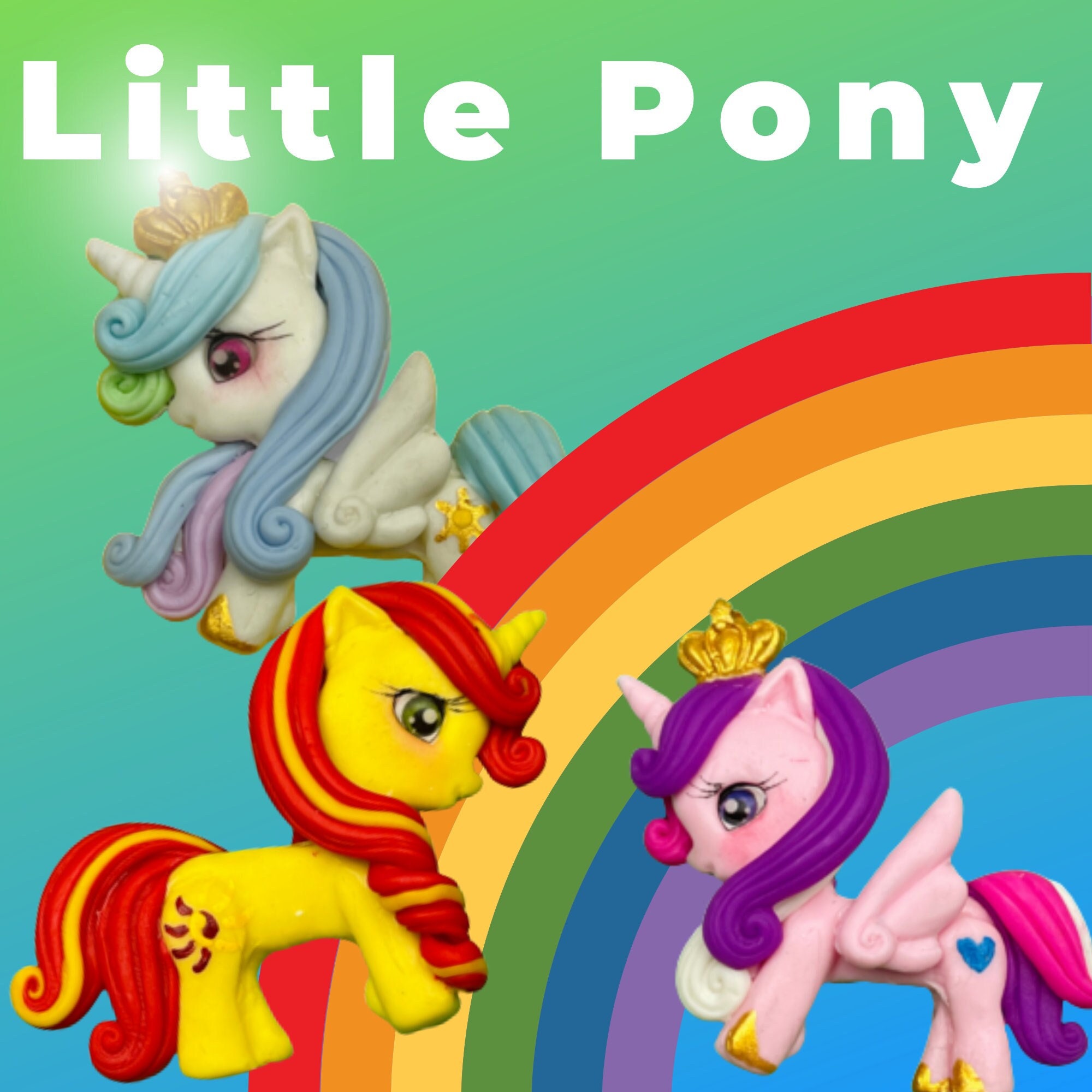 CLAY DOLLS Little Pony Polymer Clay Hair Clip Accessories Hair