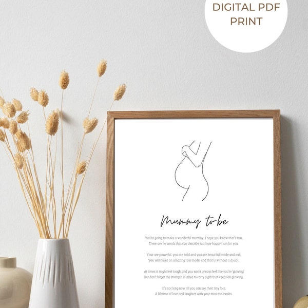 Mummy to-be - Gift for new mum, gift for mummy to-be, pregnancy gift, pregnancy poem, new mum poem, custom print for mum to-be