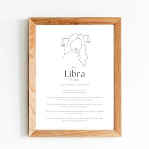 The Libra Woman - Zodiac Print, Astrology Print, Libra Print, Zodiac Art Print, Zodiac Wall Decor