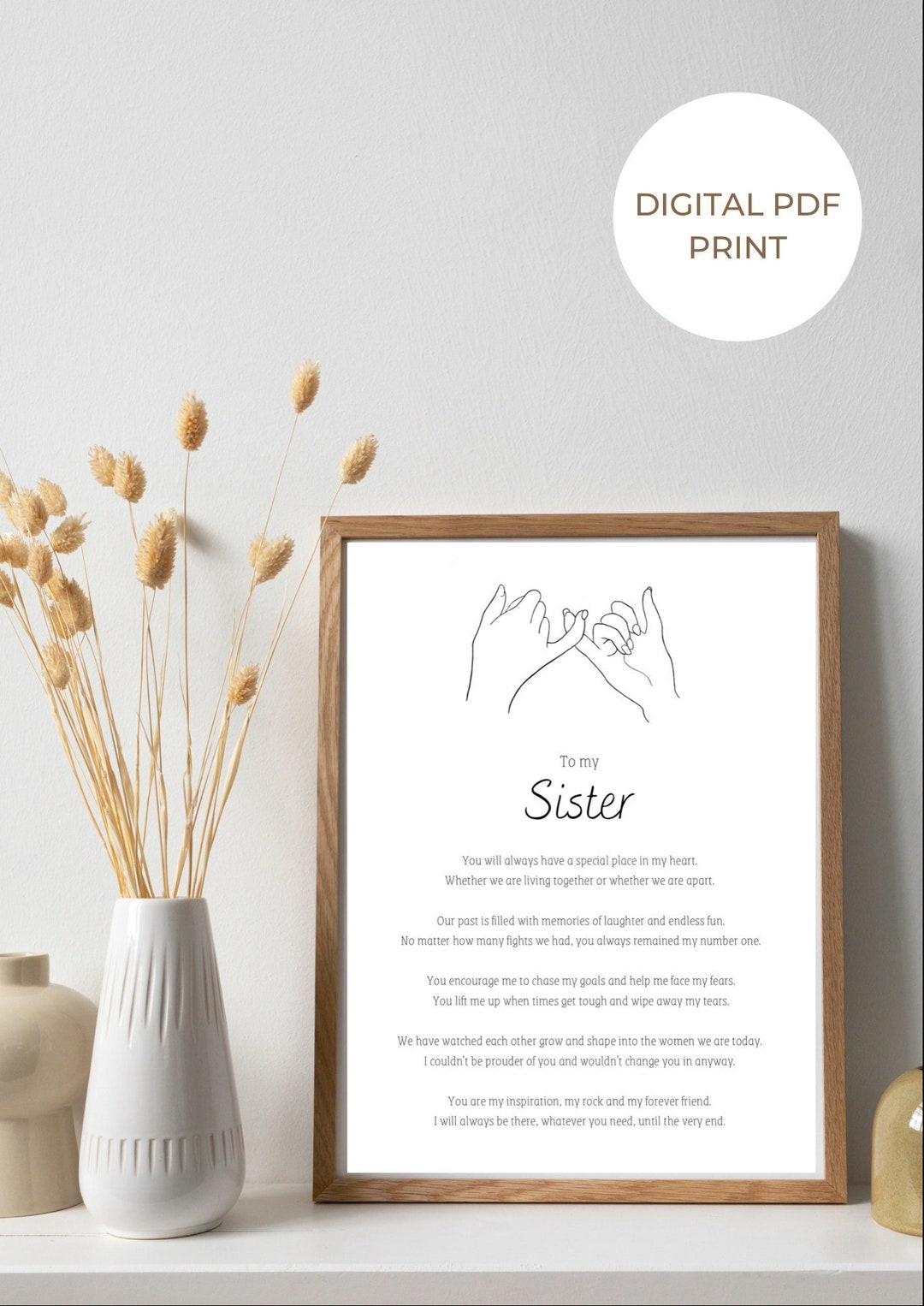 To My Sister Print Personalised Print for Sister Poem for - Etsy