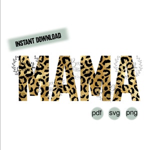 Mama Cheetah sublimatie SVG PNG print moeder aangepaste print gesneden moeder cadeau Momma kaart kleding items