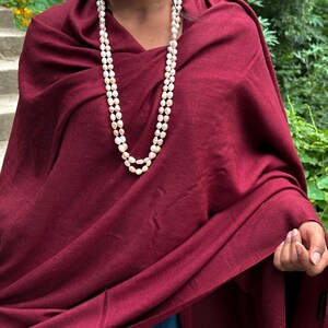 MILAN - Fine Large Meditation Shawl - Burgundy