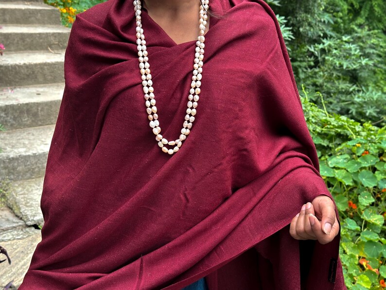MILAN - Fine Large Meditation Shawl - Burgundy