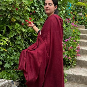 MILAN - Fine Large Meditation Shawl - Burgundy