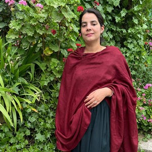 MILAN - Fine Large Meditation Shawl - Burgundy