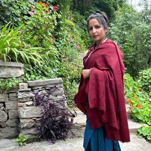 MILAN - Fine Large Meditation Shawl - Burgundy