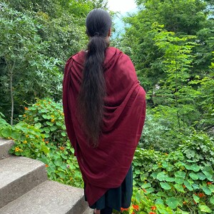MILAN - Fine Large Meditation Shawl - Burgundy