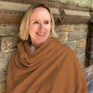 Rasana Shawl – Ocher | Handwoven Merino Wool Meditation Wrap
