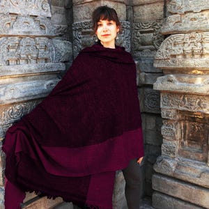 SHAKYAMUNI DARK- Large Buddhist Meditation Shawl