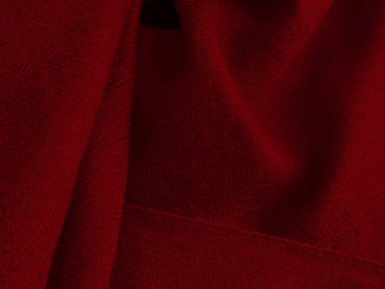 SHUNYATA - Large Merino Wool Shawl - Red Burgundy