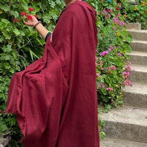 MILAN - Fine Large Meditation Shawl - Burgundy