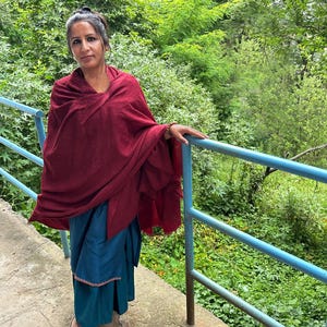 MILAN - Fine Large Meditation Shawl - Burgundy