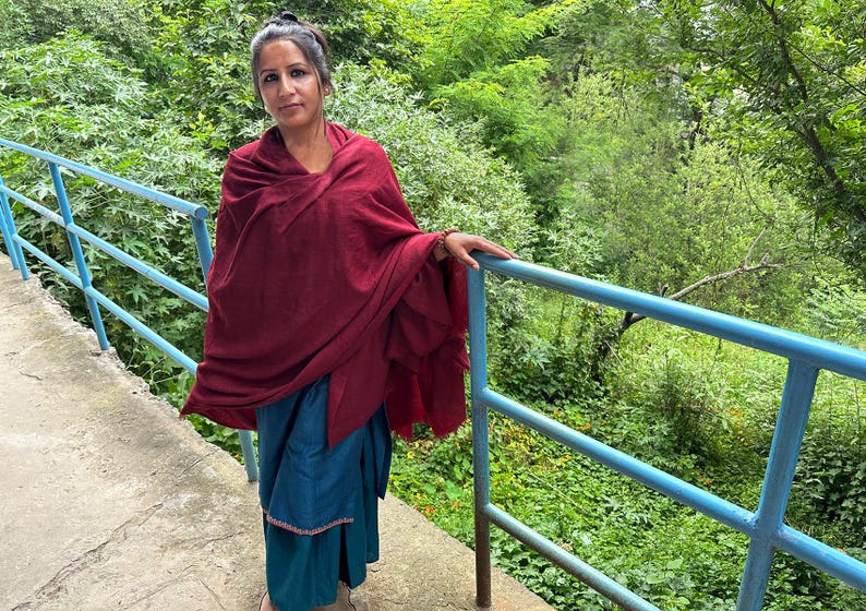 MILAN - Fine Large Meditation Shawl - Burgundy