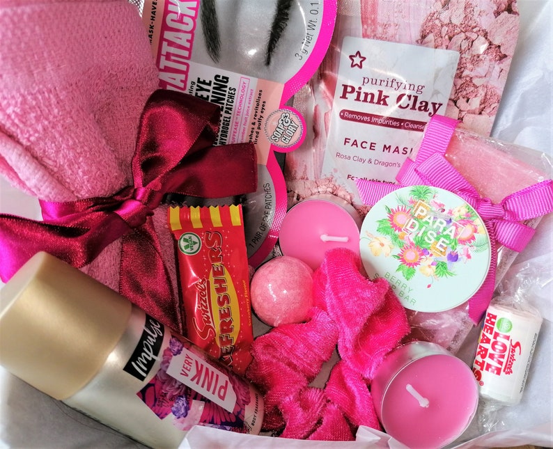 Pretty In Pink Girly Pamper Self Care Hamper Gift Box Gifts Etsy