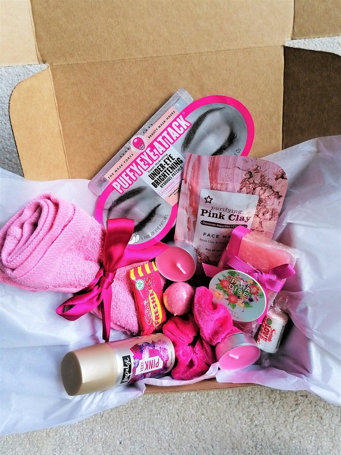 Pretty In Pink Girly Pamper Self Care Hamper Gift Box Gifts Etsy