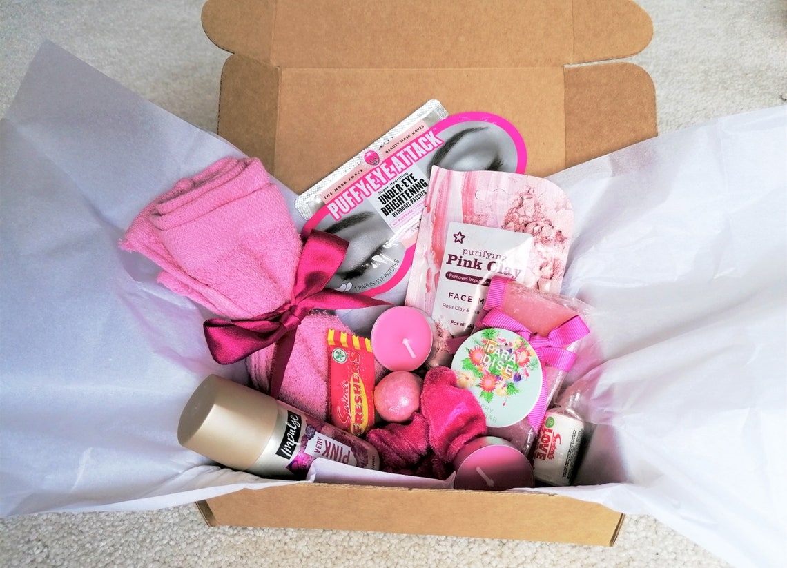 Pretty In Pink Girly Pamper Self Care Hamper Gift Box Gifts Etsy