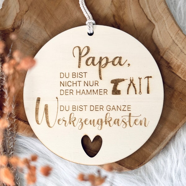 Holzschild personalisiert für Vatertag / Spruch für Papa, Freund, Mann, Familie, Partner