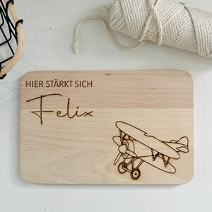 Children's breakfast board, Easter gift for children, boards, personalized with name and rabbit Flieger