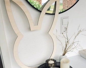 minimalist Easter decoration, modern, timeless and simple wooden Easter bunnies