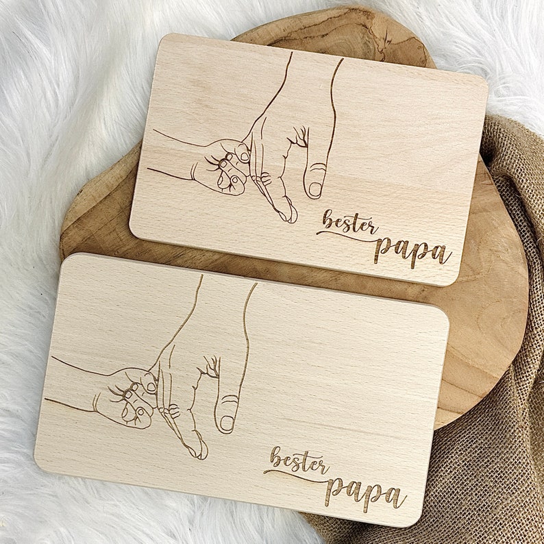 Breakfast board, snack board personalized for Father's Day / wooden board for dad, friend, husband, family, partner bester Papa