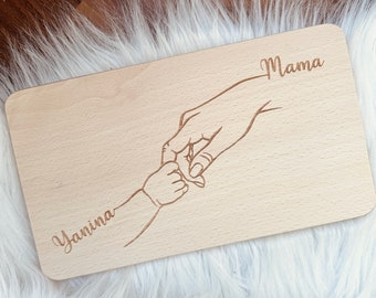 Breakfast board, snack board personalized for Mother's Day / wooden board for mom, girlfriend, wife, grandma, family, partner