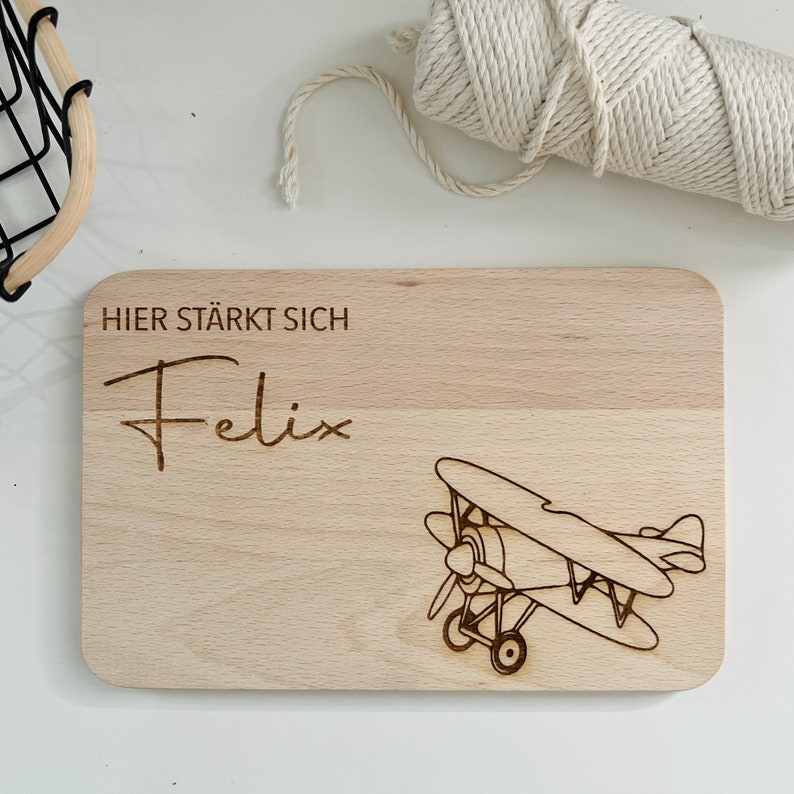 Children's breakfast board, Easter gift for children, boards, personalized with name and rabbit Flieger