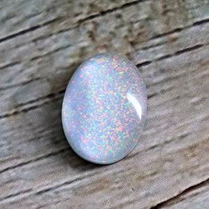 Precious Rare Found White Opal With Fire Natural White Opal From Australia Cabochon White Opal Loose 13CT Oval Cut Certified White Opal AAA+