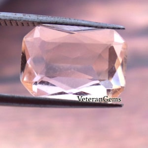 Natural Morganite 4.70CT Emerald Cut Faceted Certified Morganite Gemstone Loose Morganite Stone Morganite Ring Morganite Pendant Rarest