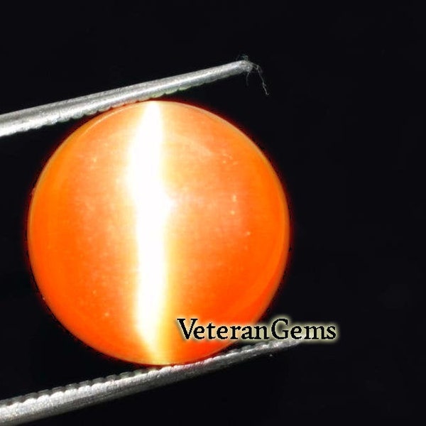6 carats orange naturel chrysobéryl oeil de chat 100% naturel pierre gemme brésilienne forme ronde mandarine certifié oeil de chat bague et pendentif