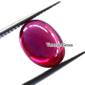 Natural Blood Red Ruby Cabochon Stone 5.85Ct Oval Cut Loose Red Ruby Gemstone Certified Ruby Ring Size Pendant Size Ruby Making Jewellry