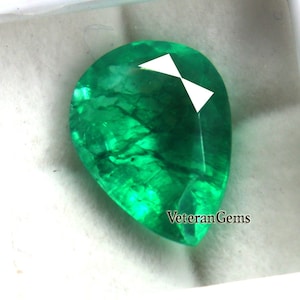 Natural Emerald 7-8Ct Tear Cut Faceted From Columbia Natural Loose Emerald Certified Emerald Stone Emerald Ring Emerald Pendant