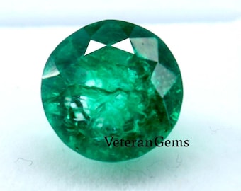Natural Columbian Emerald 8-9Cts Round Cut Certified Loose Emerald Gemstone Natural Emerald From Columbia Elite Finish Emerald Pendant Ring