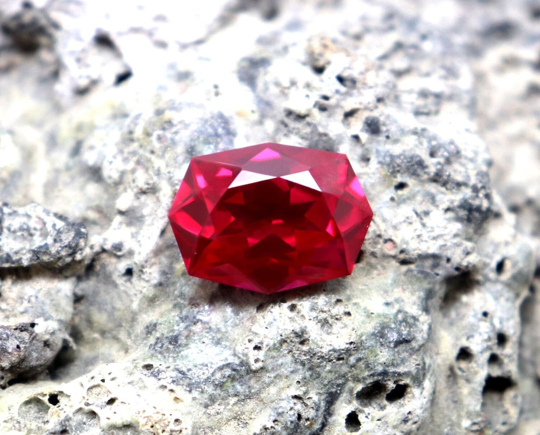 Precious Octagon Shape Ruby Stone Natural Red Ruby Gemstone Unheated